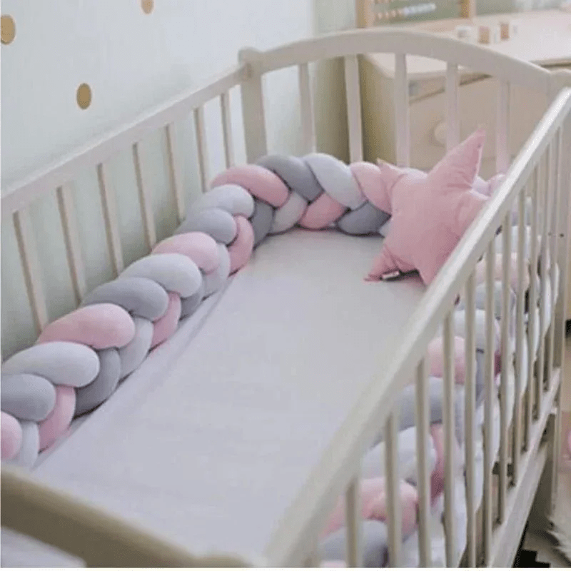 Tresse de lit bébé | Cocotresse ™ - Rose 3 Couleurs - Câlin et Berceau