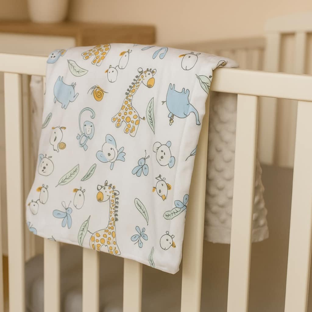 Couverture bébé | Câlinou™ - Animaux de zoo - Câlin et Berceau