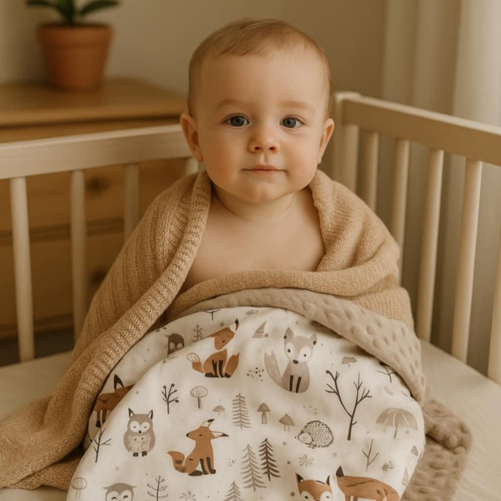 Couverture bébé | Câlinou™ - Renard de la forêt - Câlin et Berceau