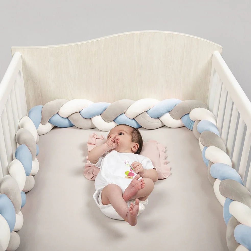 Tresse de lit bébé | Cocotresse ™ - Bleu 3 Couleurs - Câlin et Berceau