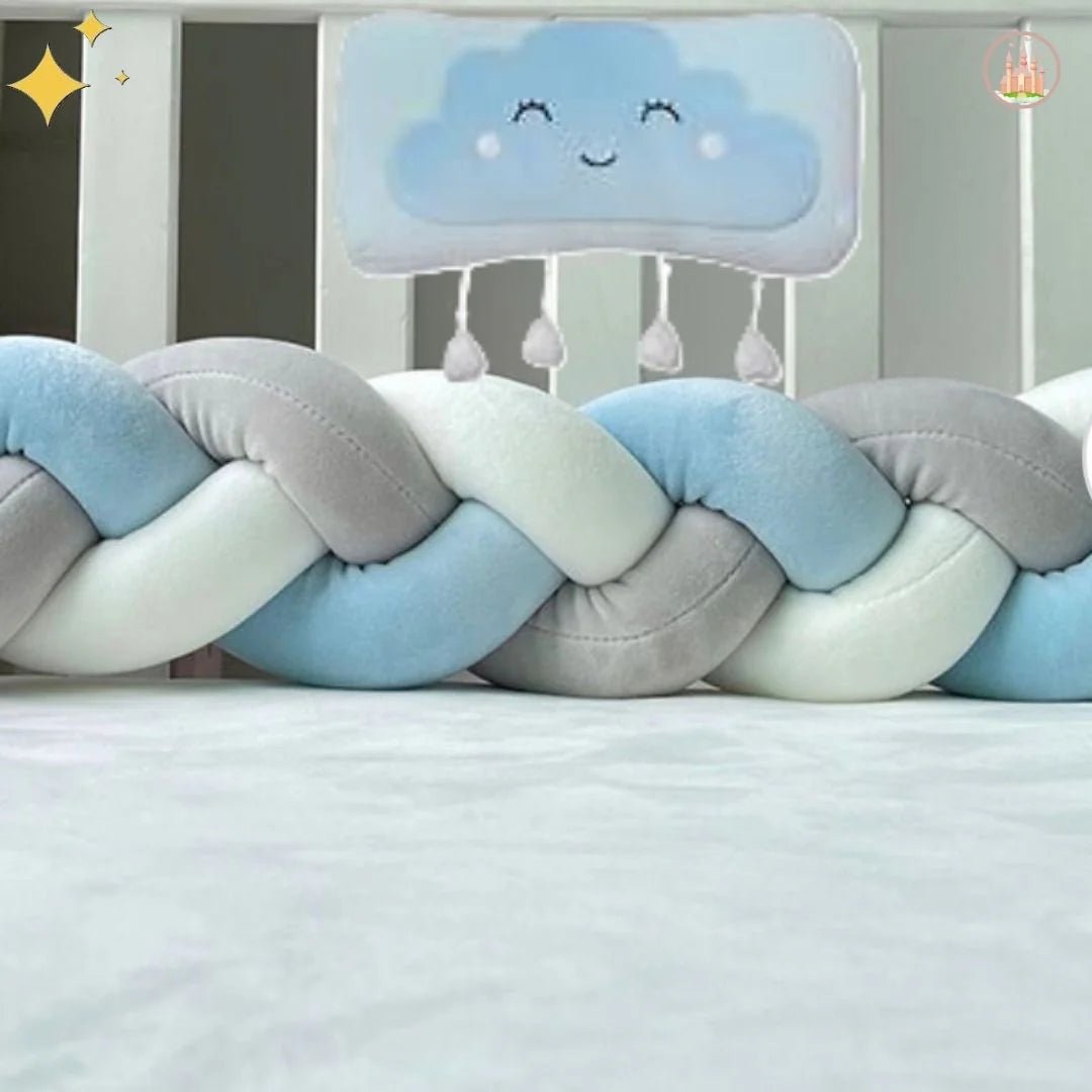 Tresse de lit bébé | Cocotresse ™ - Bleu 3 Couleurs - Câlin et Berceau