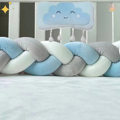 Tresse de lit bébé | Cocotresse ™ - Bleu 3 Couleurs - Câlin et Berceau