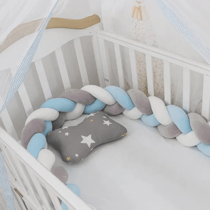 Tresse de lit bébé | Cocotresse ™ - Bleu 3 Couleurs - Câlin et Berceau