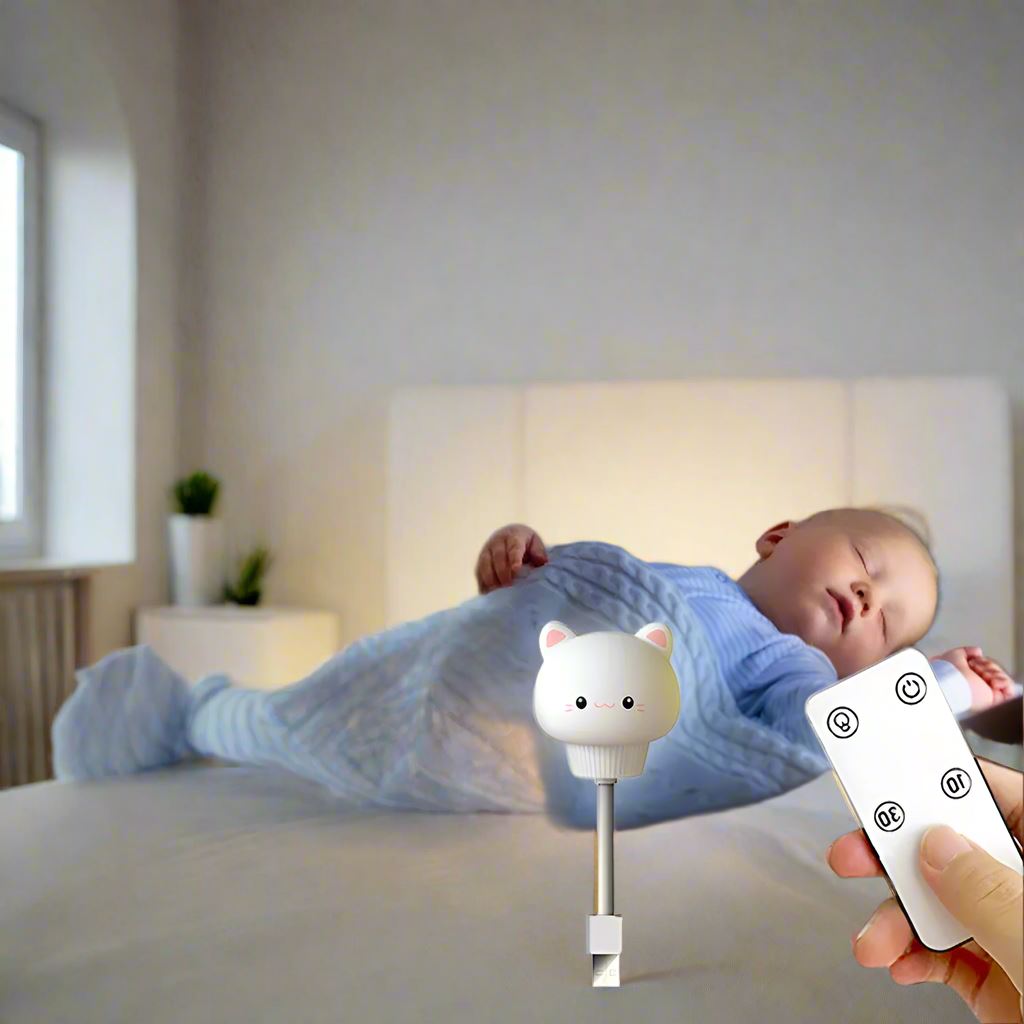 Veilleuse Bébé - SweetDream™ - Chat - Câlin et Berceau